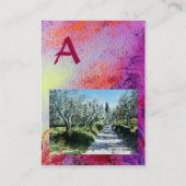 TUSCANY MEMORIM MONOGRAM paars blauw wit groen Visitekaartje (Achterkant)