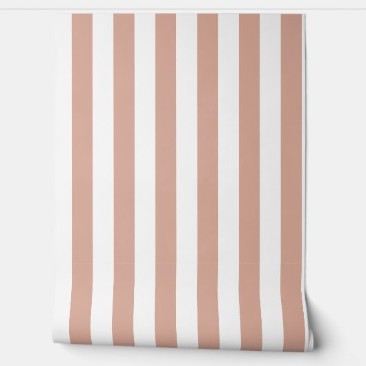 Tuscany Pink And White Stripe Wallpaper Behang (Afrollen)
