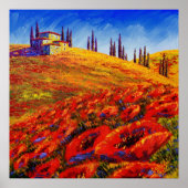 Tuscany Rolling Poppy Hills Poster (Voorkant)