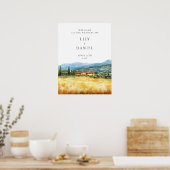 Tuscany Rustic Country Wedding Welcome Sign Poster (Keuken)