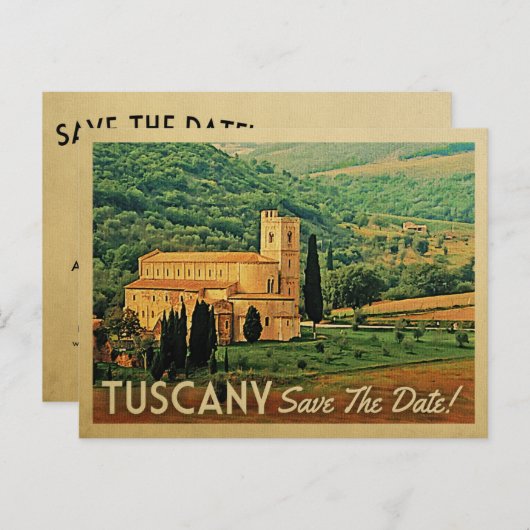 Tuscany Save the Date  Italy Briefkaarten (Voorkant / Achterkant)
