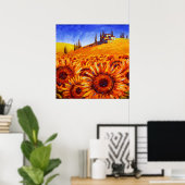 Tuscany Sunflower Hills Poster (Thuiskantoor)