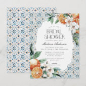 Tuscany-tegel kust Italiaanse bruidsuitnodiging Briefkaart (Voorkant / Achterkant)