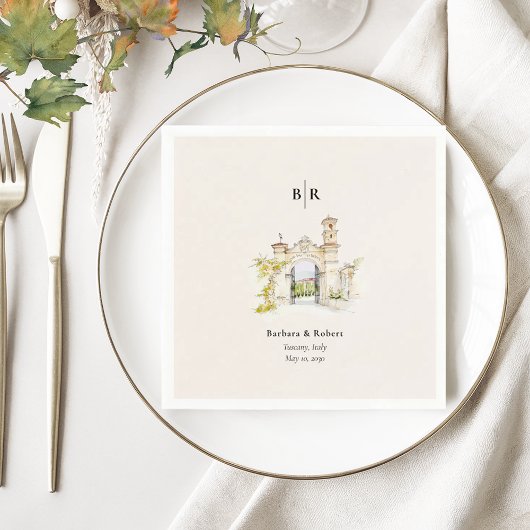 Tuscany Wedding Cocktail Servet