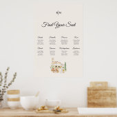 Tuscany Wine Table Wedding Seating Chart Poster (Keuken)