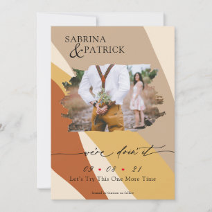 Tuscany Yellow Rust Beige Moderne Abstracte foto Save The Date