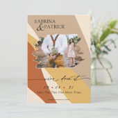 Tuscany Yellow Rust Beige Moderne Abstracte foto Save The Date (Staand voorkant)