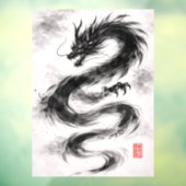 Tusche-Drache – Schatten des Windes Raamsticker (Vel 3)