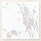 Tuschekunst mit Schnecke und Rotem Bambus Glazen Onderzetter (Achterkant)