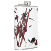 Tuschekunst mit Schnecke und Rotem Bambus Heupfles (Rechts)