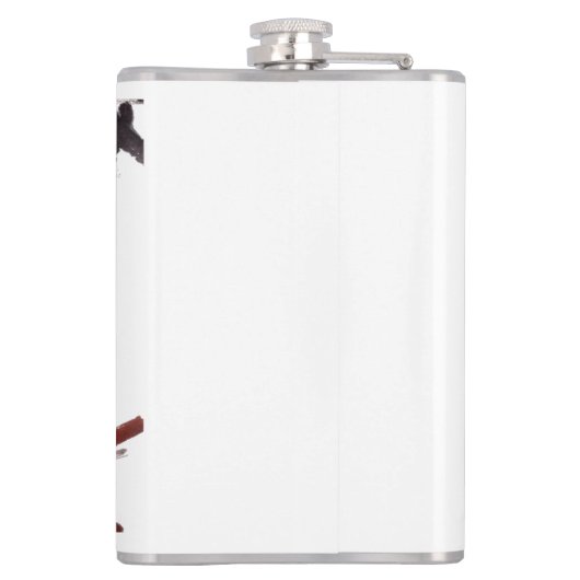 Tuschekunst mit Schnecke und Rotem Bambus Heupfles (Achterkant)