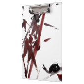 Tuschekunst mit Schnecke und Rotem Bambus Klembord (Links)