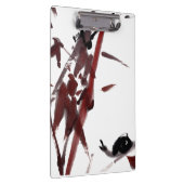 Tuschekunst mit Schnecke und Rotem Bambus Klembord (Rechts)