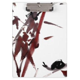 Tuschekunst mit Schnecke und Rotem Bambus Klembord