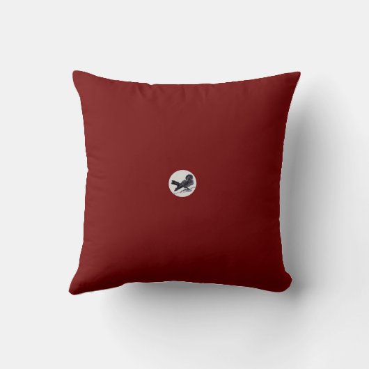 Tuschekunst mit Schnecke und Rotem Bambus Kussen (Achterkant)