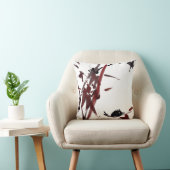 Tuschekunst mit Schnecke und Rotem Bambus Kussen (Stoel)