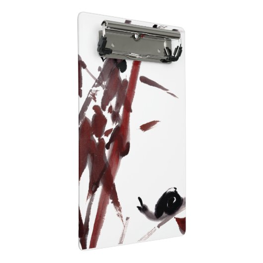 Tuschekunst mit Schnecke und Rotem Bambus Mini Klembord (Schuin)