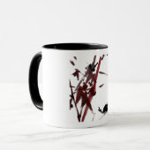 Tuschekunst mit Schnecke und Rotem Bambus Mok (Voorkant links)