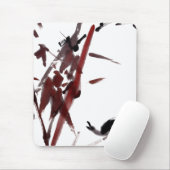 Tuschekunst mit Schnecke und Rotem Bambus Muismat (Met muis)