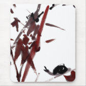 Tuschekunst mit Schnecke und Rotem Bambus Muismat (Voorkant)