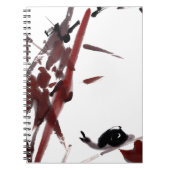 Tuschekunst mit Schnecke und Rotem Bambus Notitieboek (Voorkant)