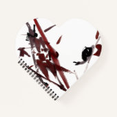 Tuschekunst mit Schnecke und Rotem Bambus Notitieboek (Voorkant)