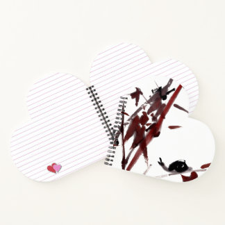 Tuschekunst mit Schnecke und Rotem Bambus Notitieboek