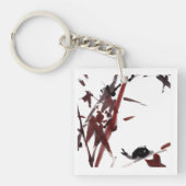 Tuschekunst mit Schnecke und Rotem Bambus Sleutelhanger (voorkant)