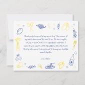 Tushand Tekenkaart voor Italiaanse Bruidsdouche Bedankkaart (Achterkant)