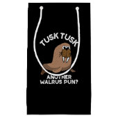 Tusk Tusk Een andere Walrus Pun Funny Pun Dark BG Klein Cadeauzakje (Voorkant)