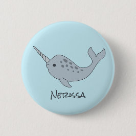Tusked Narwhal Naam Button