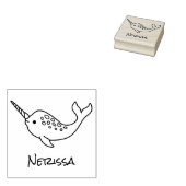 Tusked Narwhal Naam Rubber Stamp Rubberstempel (Gestempeld)