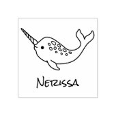 Tusked Narwhal Naam Rubber Stamp Rubberstempel (Afrduk)