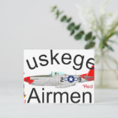 Tuskegee Airman P-51 Red Tails Mustang Briefkaart (Staand voorkant)