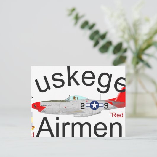 Tuskegee Airman P-51 Red Tails Mustang Briefkaart (Staand voorkant)