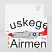 Tuskegee Airman P-51 Red Tails Mustang Briefkaart (Voorkant / Achterkant)