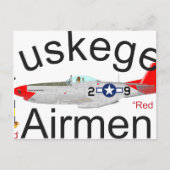 Tuskegee Airman P-51 Red Tails Mustang Briefkaart (Voorkant)