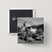 Tuskegee Airmen, 1945 Vierkante Button 5,1 Cm (Voorkant /achterkant)