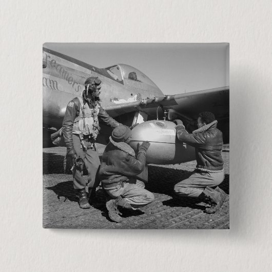 Tuskegee Airmen, 1945 Vierkante Button 5,1 Cm (Voorkant)