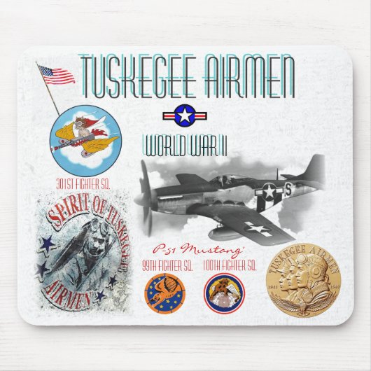 TUSKEGEE AIRMEN -301st Fighter Sq.- WW II Muismat (Voorkant)