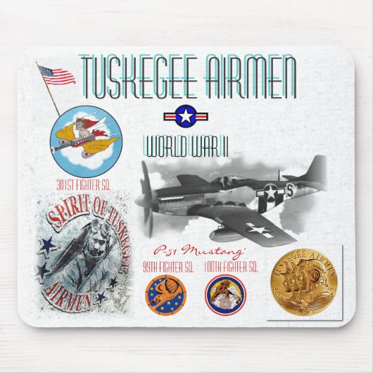 TUSKEGEE AIRMEN -301st Fighter Sq.- WW II Muismat (Voorkant)