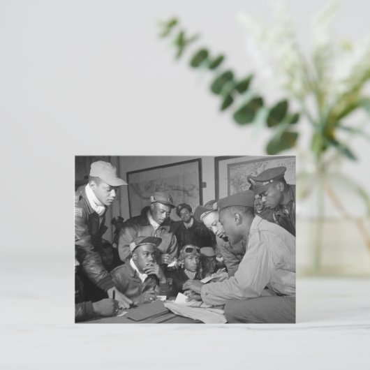 Tuskegee Airmen 332e piloten van de groep Vighter Briefkaart (Staand voorkant)