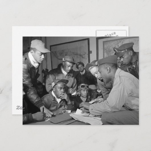 Tuskegee Airmen 332e piloten van de groep Vighter Briefkaart (Voorkant / Achterkant)