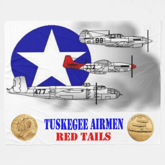 TUSKEGEE AIRMEN (DE RODE STAART) FLEECE DEKEN (Voorkant (Horizontaal))