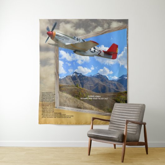 TUSKEGEE Airmen die uit het AFBEELDING vliegen Wandkleed (In situ)