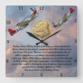 TUSKEGEE AIRMEN MIN VIERKANTE KLOK (Voorkant)