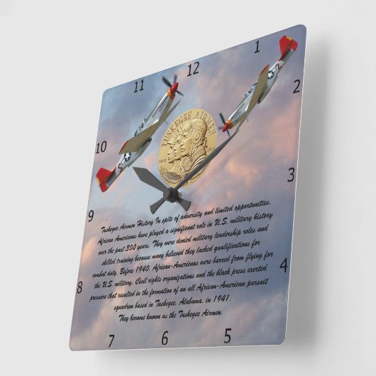 TUSKEGEE AIRMEN MIN VIERKANTE KLOK (Hoek)