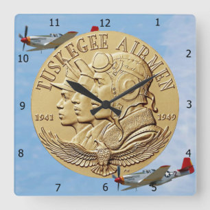 TUSKEGEE AIRMEN MIN VIERKANTE KLOK