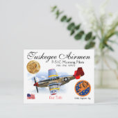TUSKEGEE AIRMEN P-51C MUSTANG PILOTS BRIEFKAART (Staand voorkant)