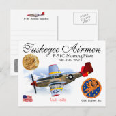 TUSKEGEE AIRMEN P-51C MUSTANG PILOTS BRIEFKAART (Voorkant / Achterkant)